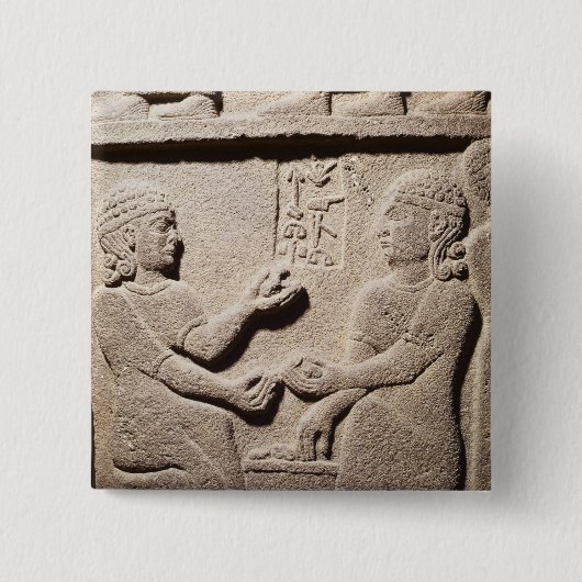 Verlichting van de zoon van King Araras Vierkante Button 5,1 Cm (Voorkant)