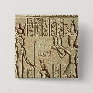 Verlichting van een farao vierkante button 5,1 cm