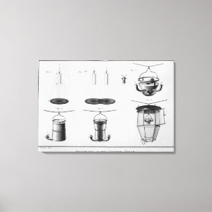 Verlichting van een grote stad canvas afdruk
