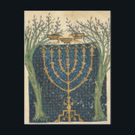 Verlichting van een menorah, van briefkaart<br><div class="desc">Illumination of a menorah,  from the Jewish Cervera Bible,  1299 | door Joseph Asarfati | Art Location: Instituto da Biblioteca Nacional,  Lissabon,  Portugal | Franse artiest | Collectie Afbeelding nummer: XIR161985</div>