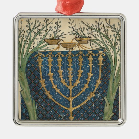 Verlichting van een menorah, van metalen ornament (Voorkant)