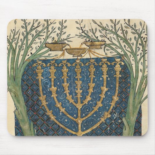 Verlichting van een menorah, van muismat (Voorkant)