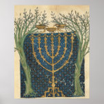 Verlichting van een menorah, van poster<br><div class="desc">Illumination of a menorah,  from the Jewish Cervera Bible,  1299 | door Joseph Asarfati | Art Location: Instituto da Biblioteca Nacional,  Lissabon,  Portugal | Franse artiest | Collectie Afbeelding nummer: XIR161985</div>