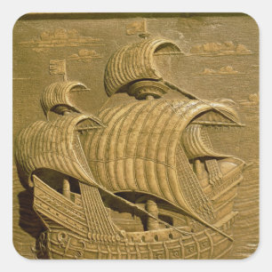 Verlichting van een Venetiaanse galleon Vierkante Sticker
