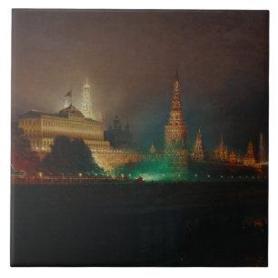 Verlichting van het Kremlin, 1883 (olie op canvas) Tegeltje