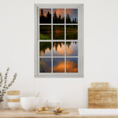 Verlichting van het venster Fake Faux - Lake Refle Poster (Keuken)