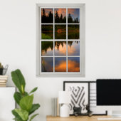Verlichting van het venster Fake Faux - Lake Refle Poster (Thuiskantoor)