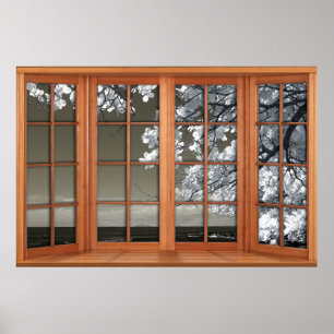 Verlichting van het venster Fake - Omineuze witte Poster