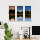 Verlichting van het venster Fake - Uitzicht voor r Poster (Thuiskantoor)