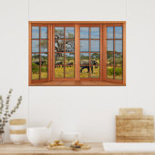 Verlichting van het venster van Afrikaanse olifant Poster (Keuken)