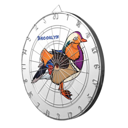 Verlichting van kleurrijke mandarijneenden dartbord (Voorkant Rechts)