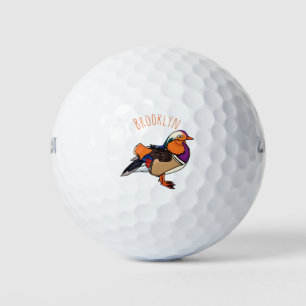Verlichting van kleurrijke mandarijneenden golfballen