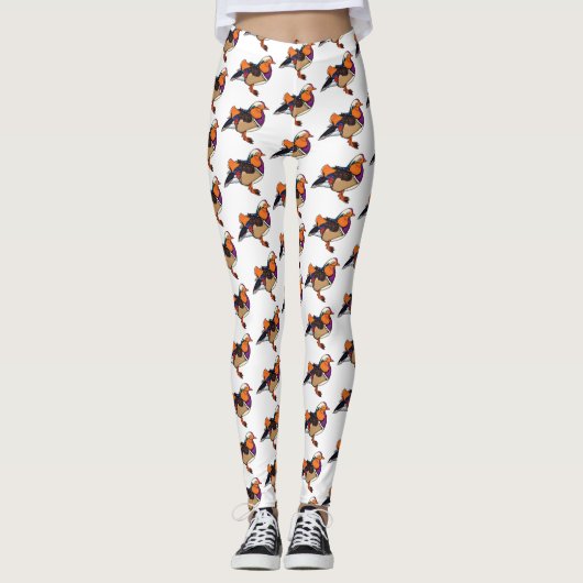 Verlichting van kleurrijke mandarijneenden leggings (Voorkant)