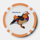 Verlichting van kleurrijke mandarijneenden poker chips (Achterkant)