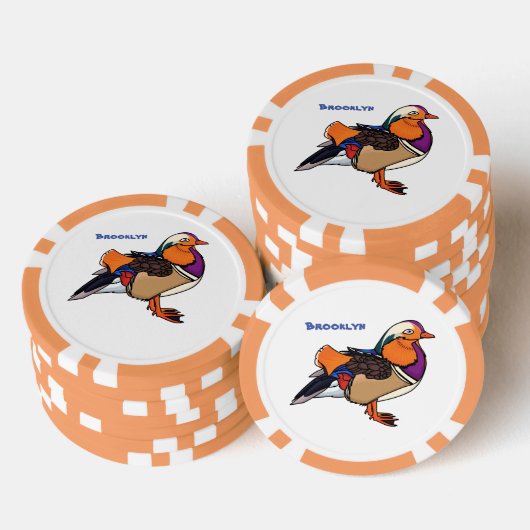 Verlichting van kleurrijke mandarijneenden poker chips (Opstapeling)