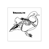 Verlichting van kleurrijke mandarijneenden rubberstempel (Afrduk)