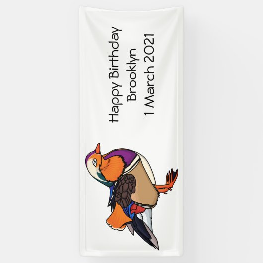 Verlichting van kleurrijke mandarijneenden spandoek (Verticaal)