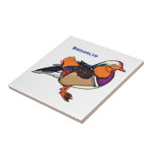 Verlichting van kleurrijke mandarijneenden tegeltje (Zijkant)