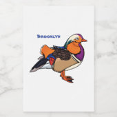 Verlichting van kleurrijke mandarijneenden voedselcontainer etiket (Enkel label)