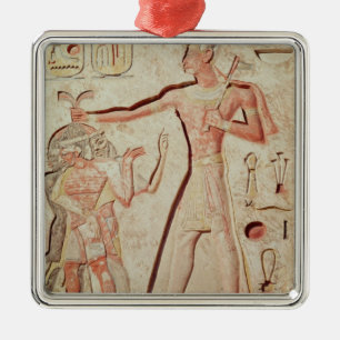 Verlichting van Ramesses II die vijanden smaakt Metalen Ornament