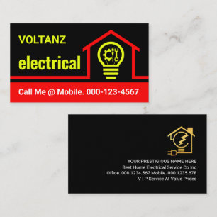 Verlichting van thuis elektrische lamp circuit visitekaartje