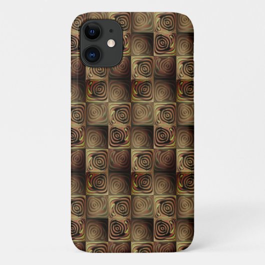 Verlichting van vierkanten met bruine gradiëntcirk Case-Mate iPhone case (Achterkant)