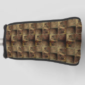 Verlichting van vierkanten met bruine gradiëntcirk golfheadcover (Voorkant)