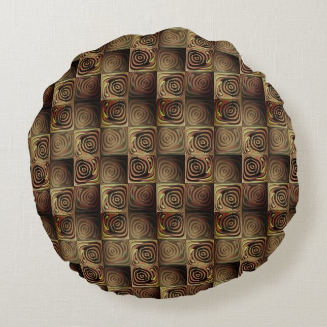 Verlichting van vierkanten met bruine gradiëntcirk rond kussen (Achterkant)