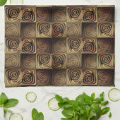 Verlichting van vierkanten met bruine gradiëntcirk theedoek (Gevouwen)