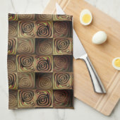 Verlichting van vierkanten met bruine gradiëntcirk theedoek (Quarter Fold)