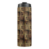 Verlichting van vierkanten met bruine gradiëntcirk thermosbeker (Voorkant)