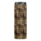 Verlichting van vierkanten met bruine gradiëntcirk thermosbeker (Achterkant)