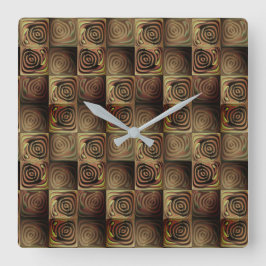 Verlichting van vierkanten met bruine gradiëntcirk vierkante klok