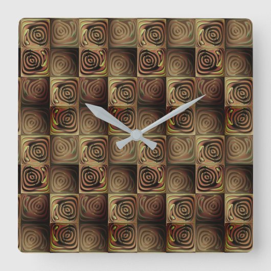 Verlichting van vierkanten met bruine gradiëntcirk vierkante klok (Voorkant)