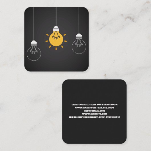 Verlichting Vierkante Visitekaartje (Voorkant / Achterkant)