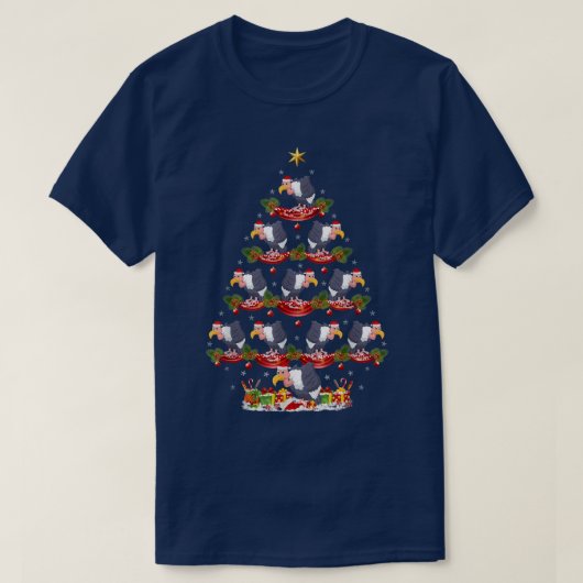 Verlichting voor kerstdagen met condor Bird Xmas-b T-shirt (Design voorkant)