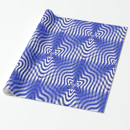 Verlichtingen in blauw.... cadeaupapier (Uitgerold)
