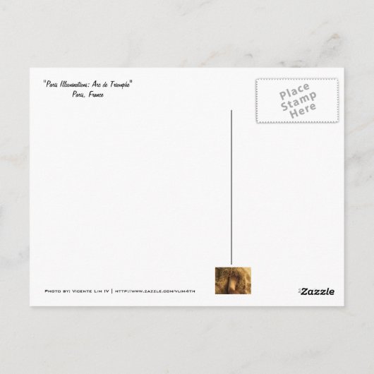 Verlichtingen in Parijs: Arc de Triomphe Briefkaart (Achterkant)