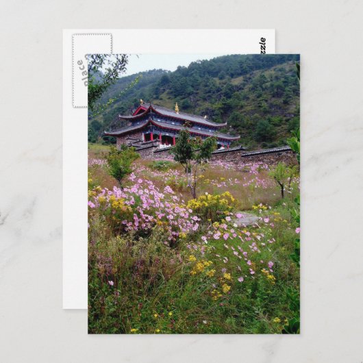 Verlichtingen van boven/Tibetaans boeddhisme Templ Briefkaart (Voorkant / Achterkant)