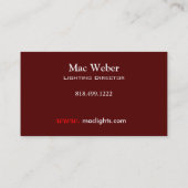 Verlichtingen - Verlichtingsdirecteur Technisch ve Visitekaartje (Achterkant)