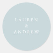 Verlichtingsblauwe moderne enveloppen ronde sticker (Voorkant)