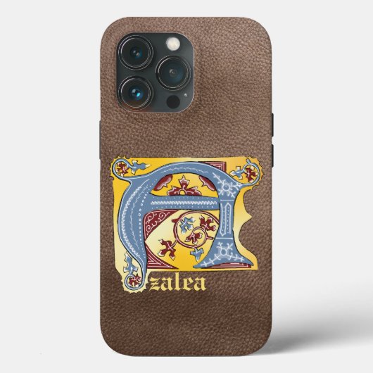 Verlichtingsbrief A (middeleeuws blauw en rood) Case-Mate iPhone Case (Achterkant)