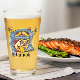 Verlichtingsbrief A (middeleeuws blauw en rood) Glas