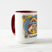 Verlichtingsbrief A (middeleeuws blauw en rood) Mok (Voorkant links)