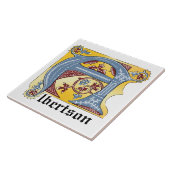 Verlichtingsbrief A (middeleeuws blauw en rood) Tegeltje (Zijkant)