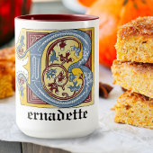 Verlichtingsbrief B (middeleeuws blauw en rood) Mok