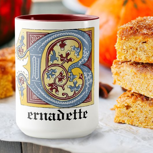 Verlichtingsbrief B (middeleeuws blauw en rood) Mok