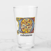 Verlichtingsbrief D Gla (middeleeuws blauw en rood Glas (Voorkant)