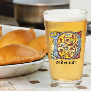 Verlichtingsbrief D Gla (middeleeuws blauw en rood Glas