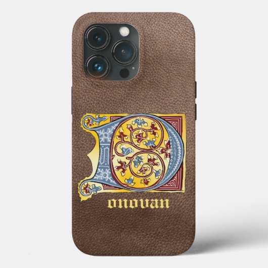 Verlichtingsbrief D (middeleeuws blauw en rood) Case-Mate iPhone Case (Achterkant)